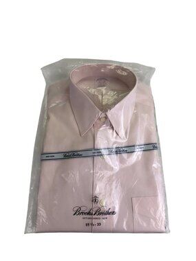 Brooks Brothers Mens Pink Non-Iron 100% Cotton Dress Shirt Sz 15 1/2-33